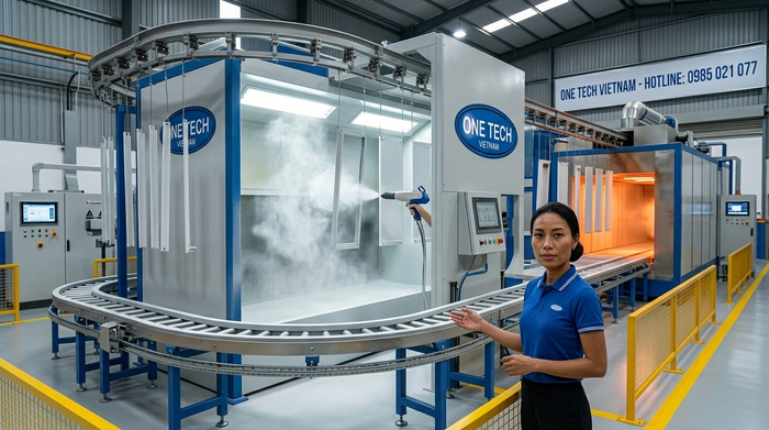 Quy trình phun bột và sấy sơn tĩnh điện tại xưởng Quy trình phun bột và sấy sơn tĩnh điện tại xưởng