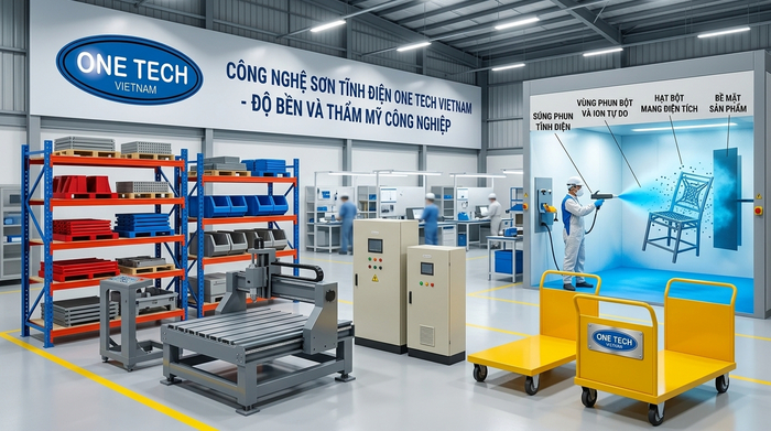 Ứng dụng sơn tĩnh điện Hà Tĩnh cho kệ kho và thiết bị nhà xưởng
