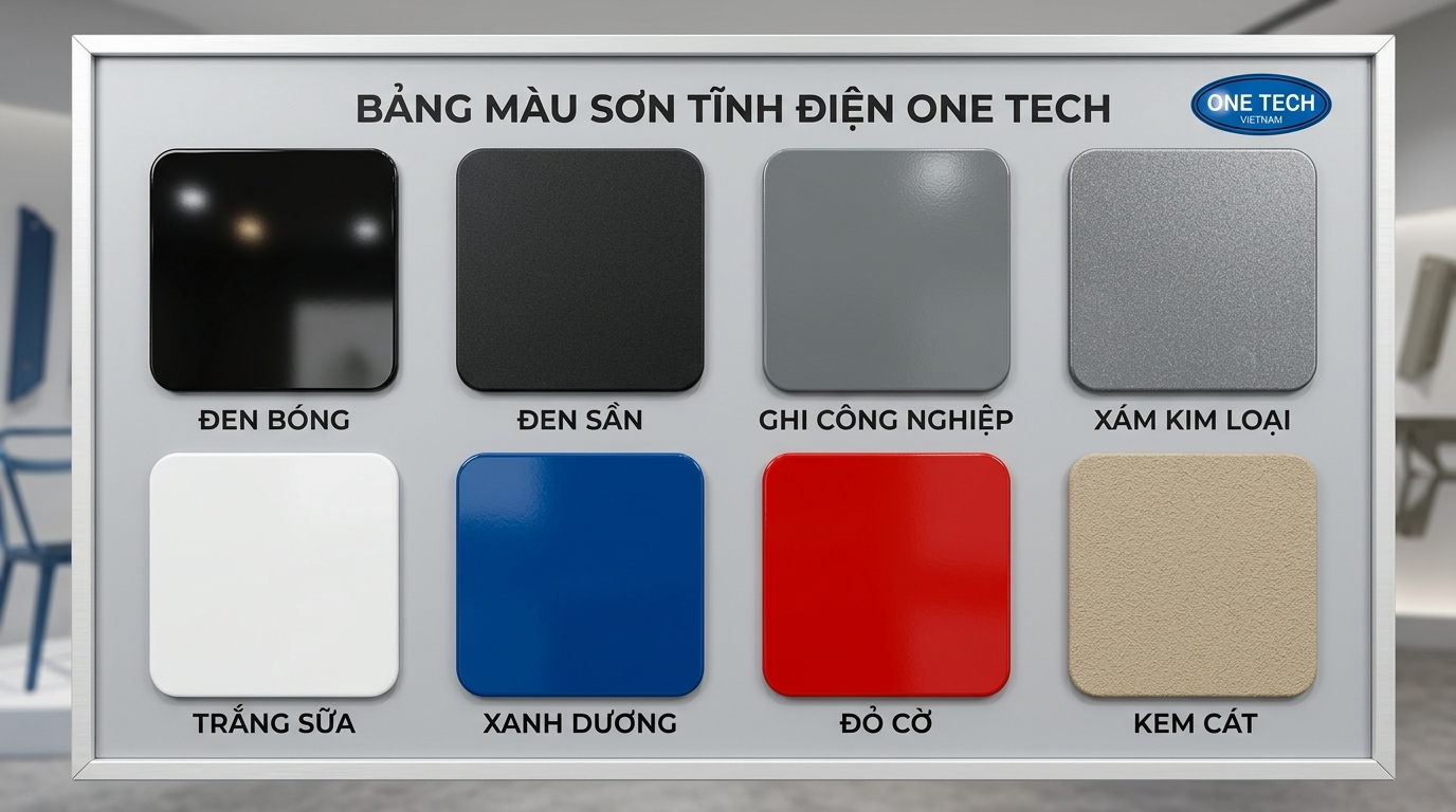 Bảng màu sơn tĩnh điện phổ biến cho công nghiệp và dân dụng