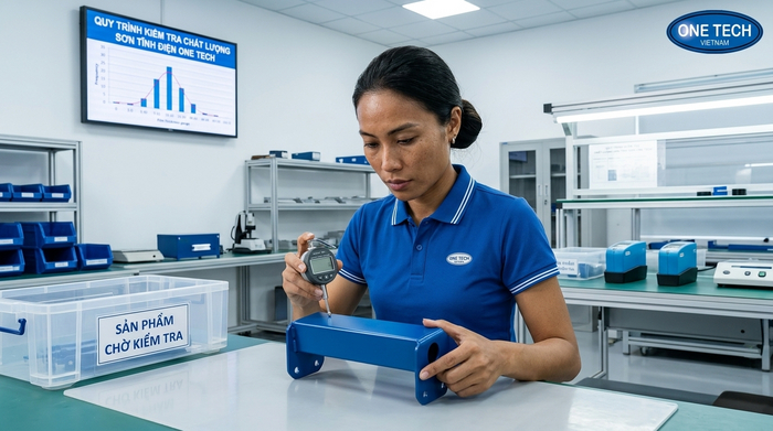 Kiểm tra chất lượng lớp sơn tĩnh điện trước khi bàn giao