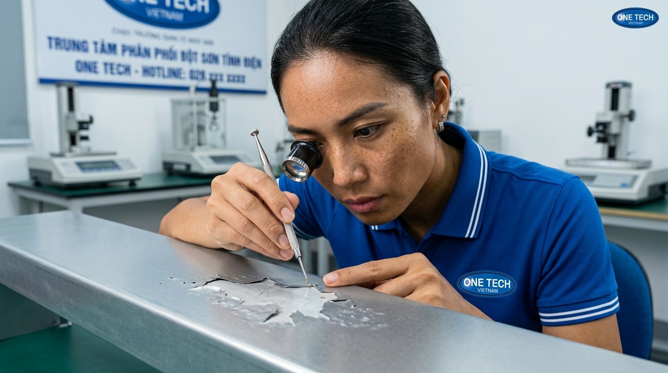 Đánh giá tình trạng bong tróc sơn tĩnh điện Kiểm tra mức độ bong tróc của lớp sơn tĩnh điện
