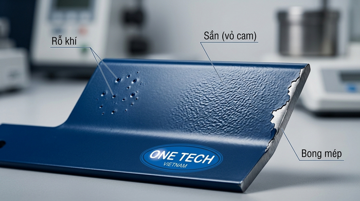 Các lỗi bề mặt thường gặp khi sơn tĩnh điện như rỗ khí, sần và bong mép