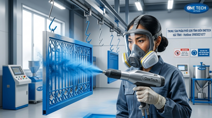 Quy trình phun bột sơn tĩnh điện lên bề mặt kim loại tại Hà Tĩnh