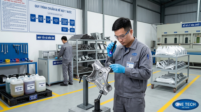 Xử lý bề mặt kim loại trước khi sơn tĩnh điện tại Hà Tĩnh