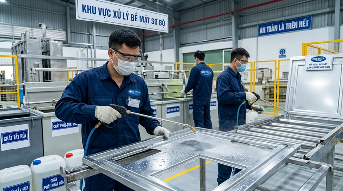 Xử lý bề mặt trước khi sơn tĩnh điện Xử lý bề mặt kim loại trước khi sơn tĩnh điện tại Hà Tĩnh