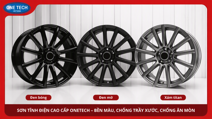 Bảng màu sơn tĩnh điện mâm xe ô tô Bảng màu sơn tĩnh điện mâm xe ô tô gồm đen bóng xám titan và đen mờ