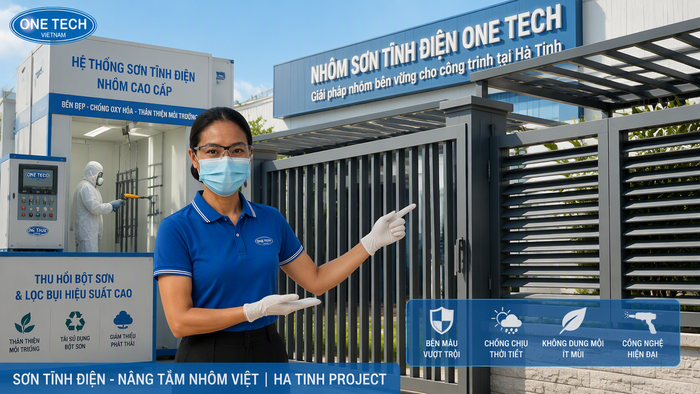 Ứng dụng sơn tĩnh điện nhôm ngoài trời cho cổng, lan can, lam chắn nắng tại Hà Tĩnh