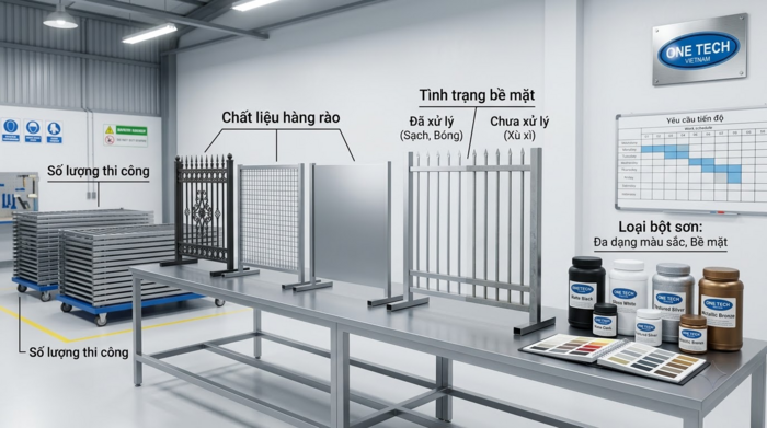 Chi phí sơn tĩnh điện hàng rào Hà Tĩnh phụ thuộc vào nhiều yếu tố Các yếu tố ảnh hưởng đến chi phí sơn tĩnh điện hàng rào