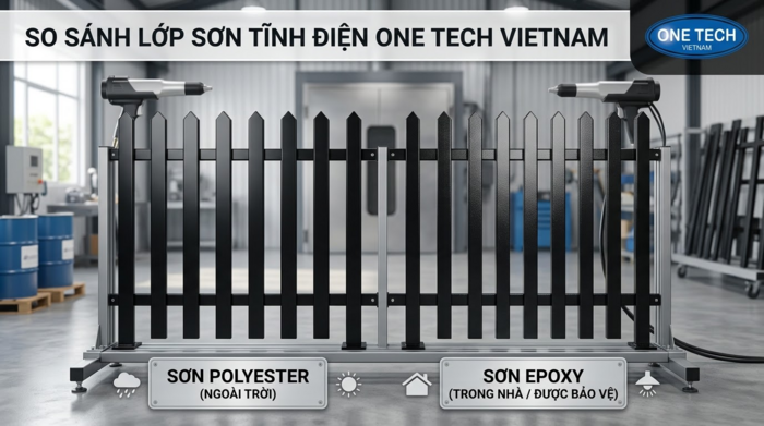 Chọn loại bột sơn tĩnh điện phù hợp cho hàng rào Hà Tĩnh So sánh bột sơn tĩnh điện dùng cho hàng rào ngoài trời